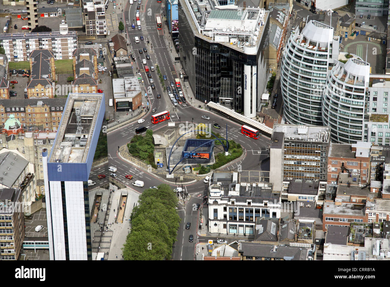 Vista aérea de la rotonda de Old Street London EC1 Foto de stock