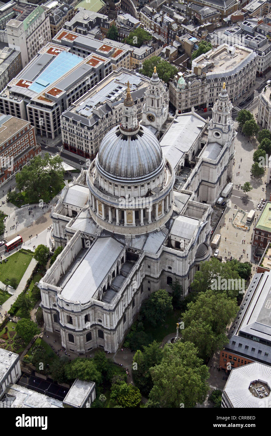Vista aérea de la Catedral de San Pablo desde el noreste Foto de stock