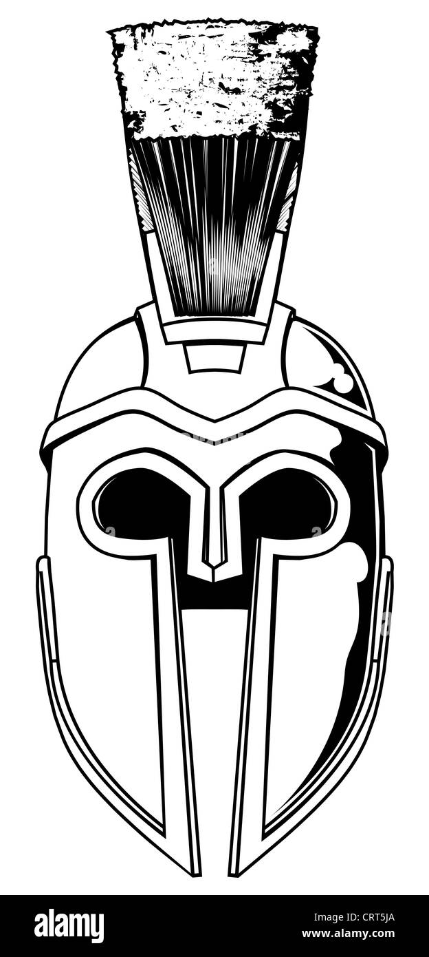 Ilustración de frente en el Spartan casco Casco Troyano o también llamado  un Casco Corintio. Versiones también utilizado por los romanos Fotografía  de stock - Alamy