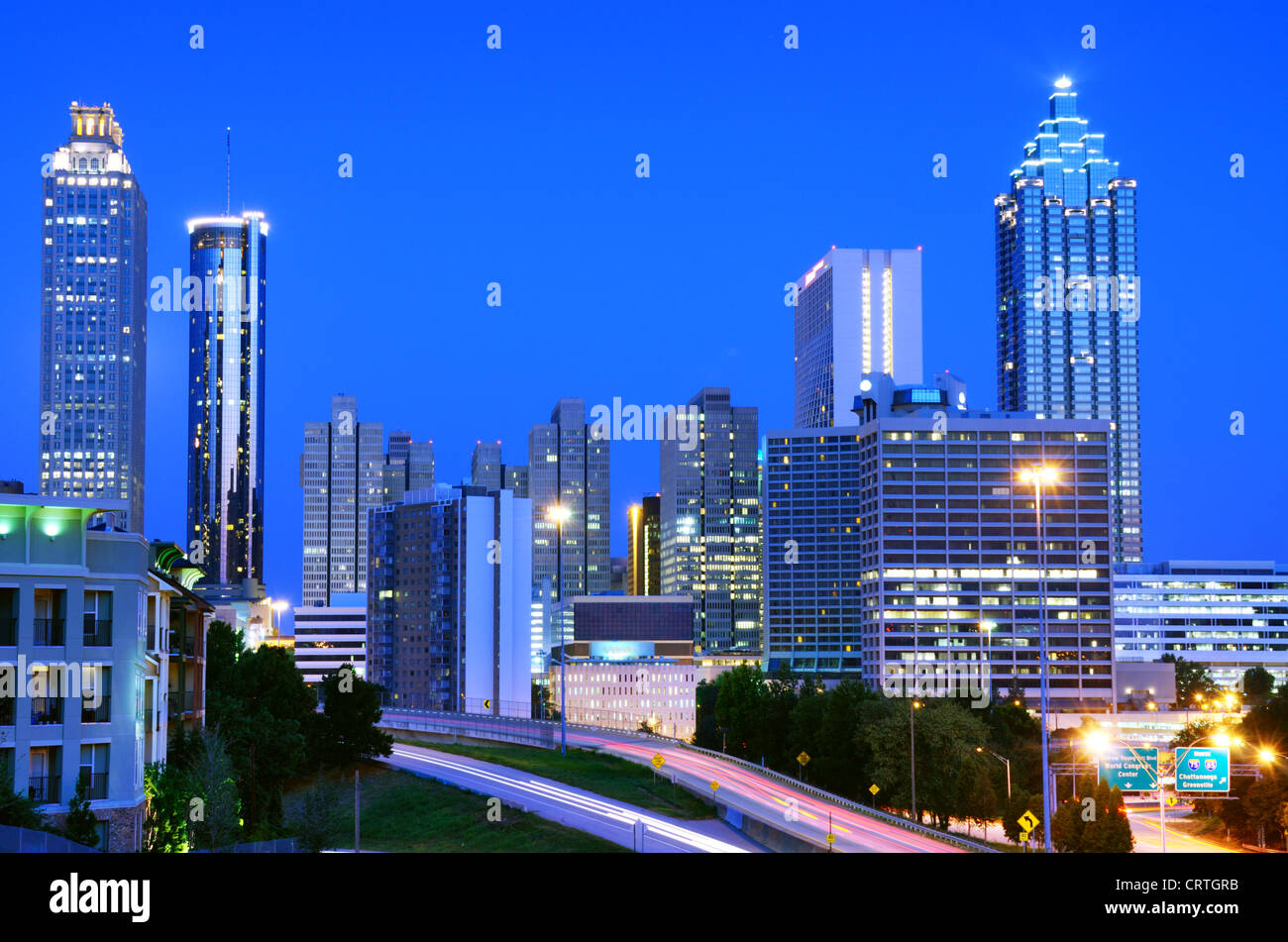 Perfil del centro de la ciudad de Atlanta, Georgia, EE.UU. Foto de stock
