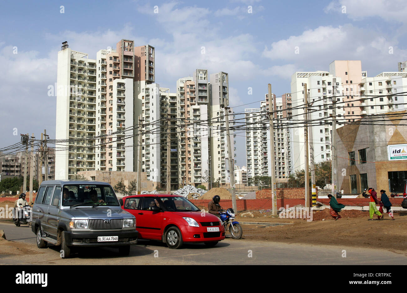 Nuevos edificios para la clase media en Nueva Delhi, India Fotografía de  stock - Alamy