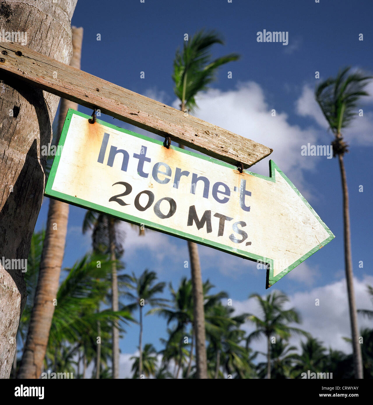 Nota para Internet Cafe, República Dominicana Foto de stock
