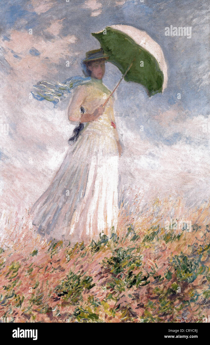 sensor Destilar dignidad Claude Monet boceto de una figura de la mujer al aire libre con una  sombrilla mirando a la derecha, 1886 SIGLO XIX, Museo de Orsay - Francia  Fotografía de stock - Alamy
