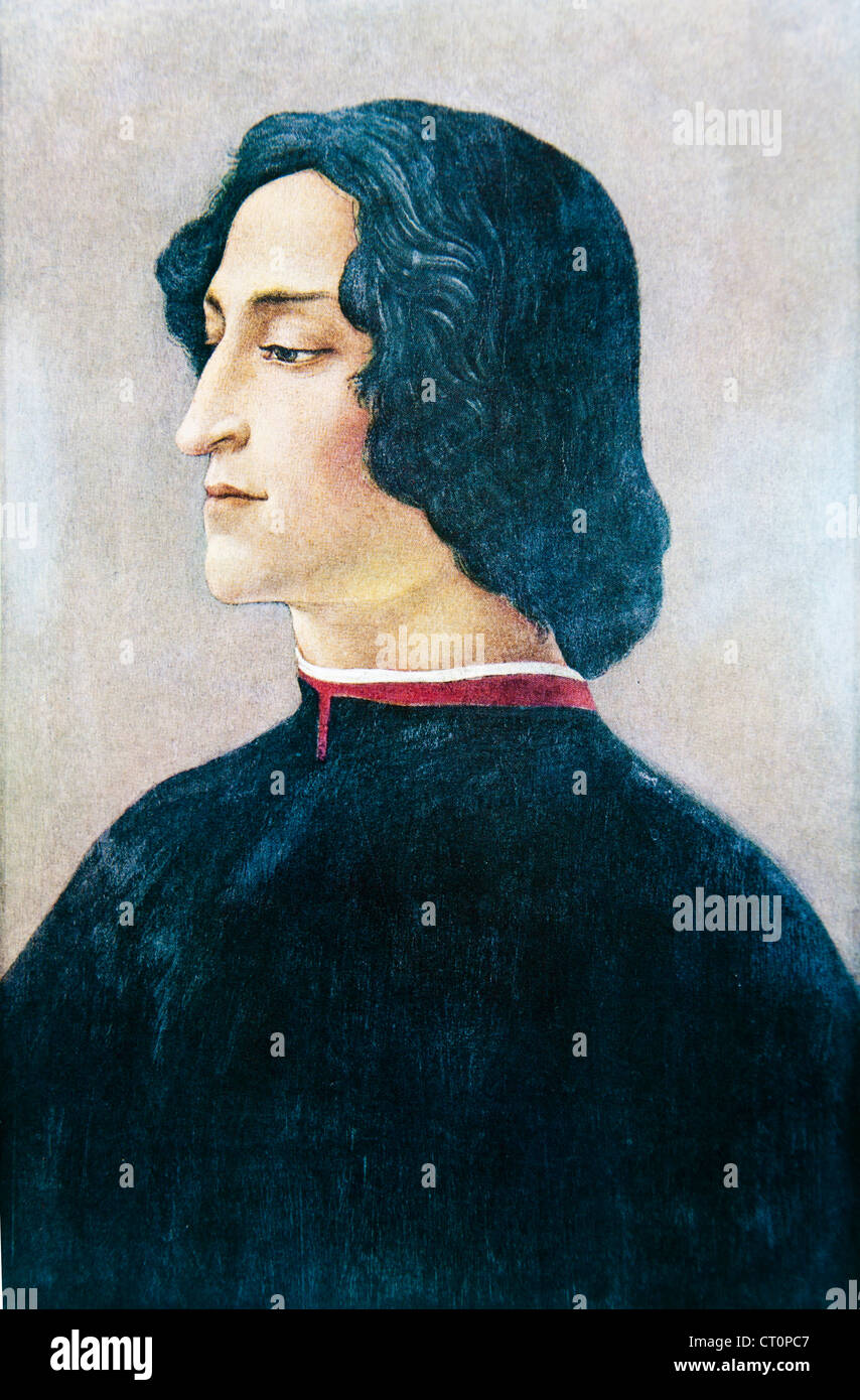Retrato de Giuliano de Medici Botticelli Foto de stock