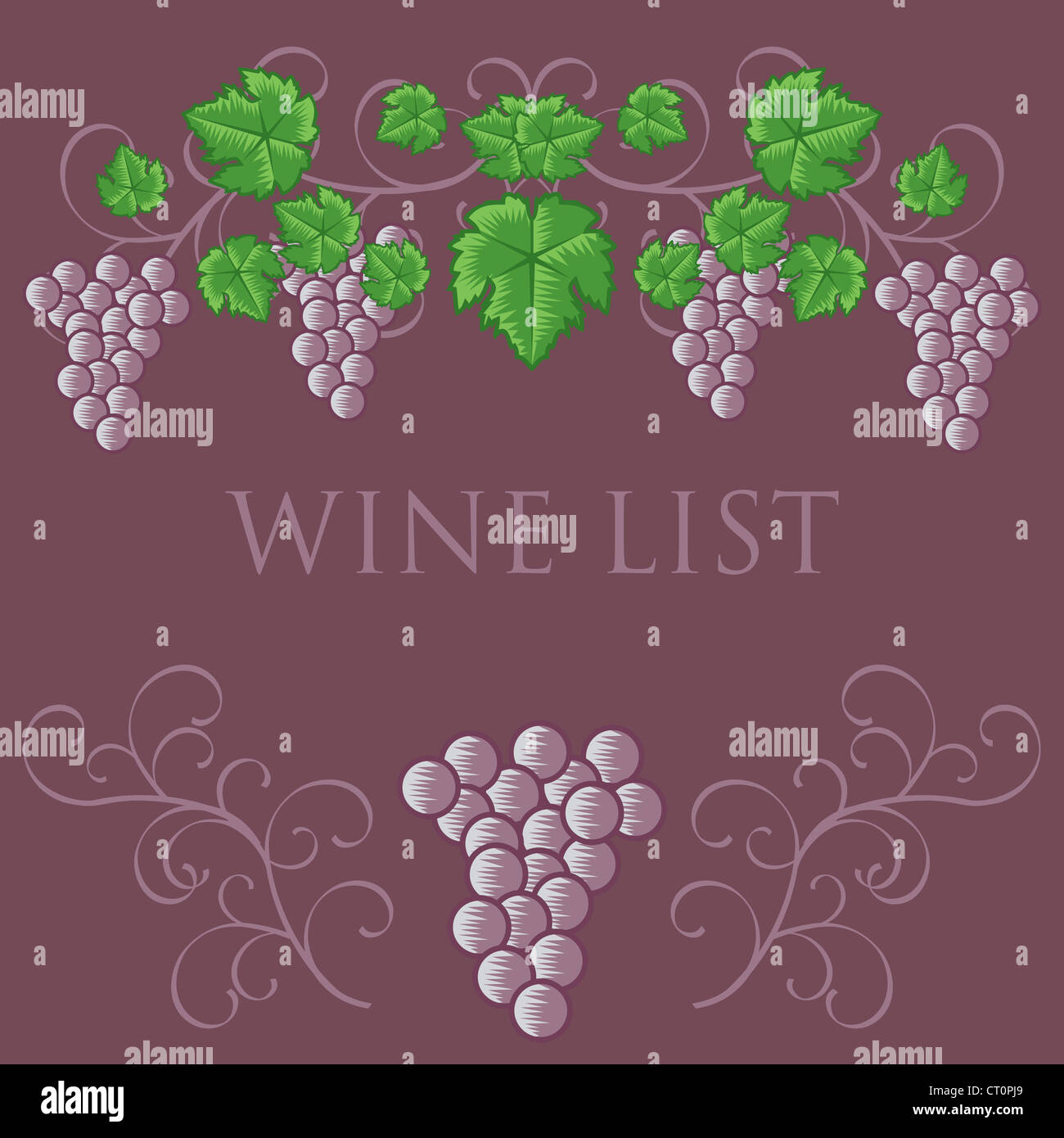Lista de vinos el diseño de la cubierta Foto de stock