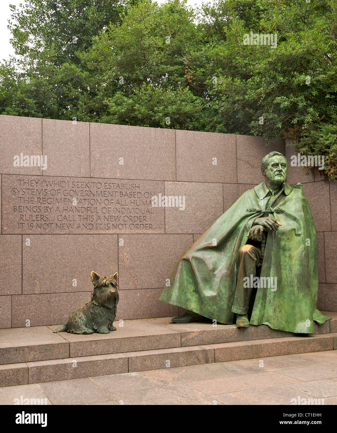 Franklin Delano Roosevelt Memorial en Washington DC, Estados Unidos. Foto de stock