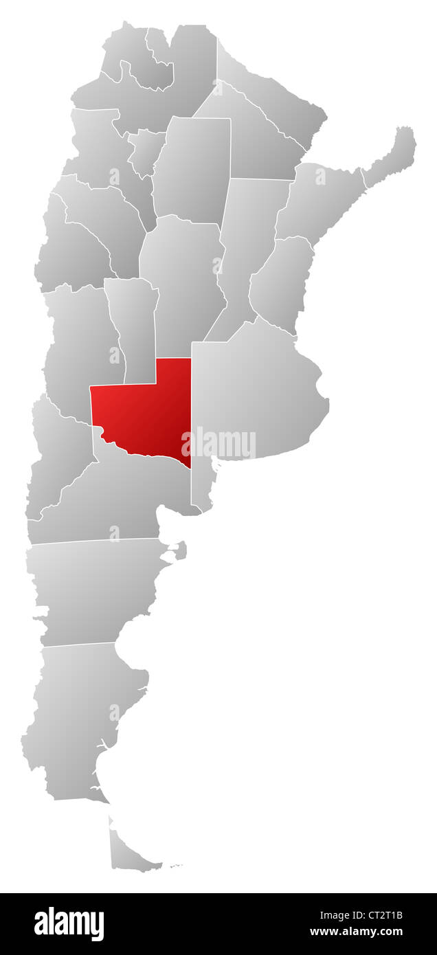 Mapa pol tico de Argentina con varias provincias donde La Pampa