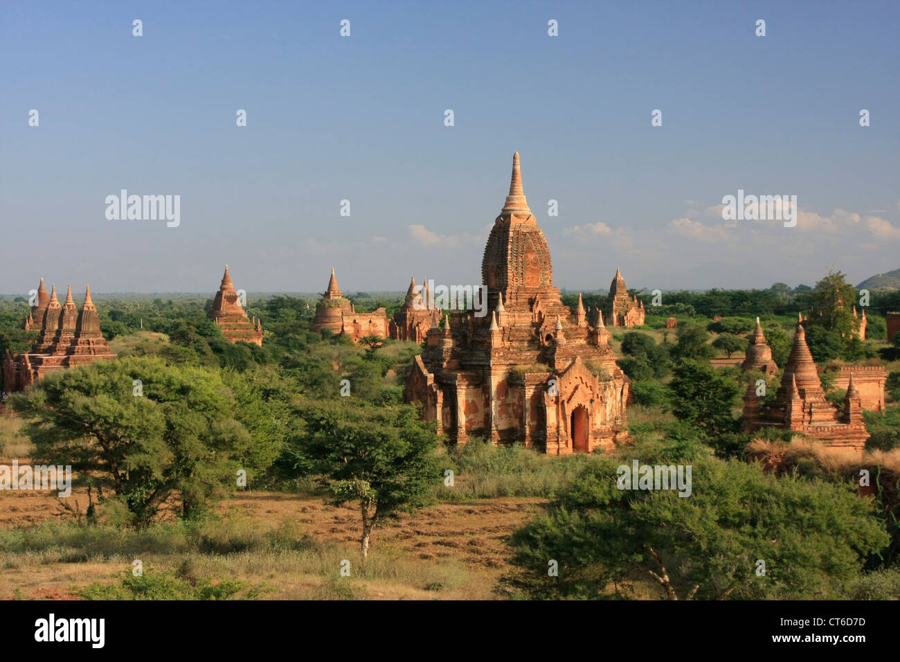 Templos de Bagan, Bagan Zona Arqueológica, región de Mandalay, Myanmar, Sudeste de Asia Foto de stock