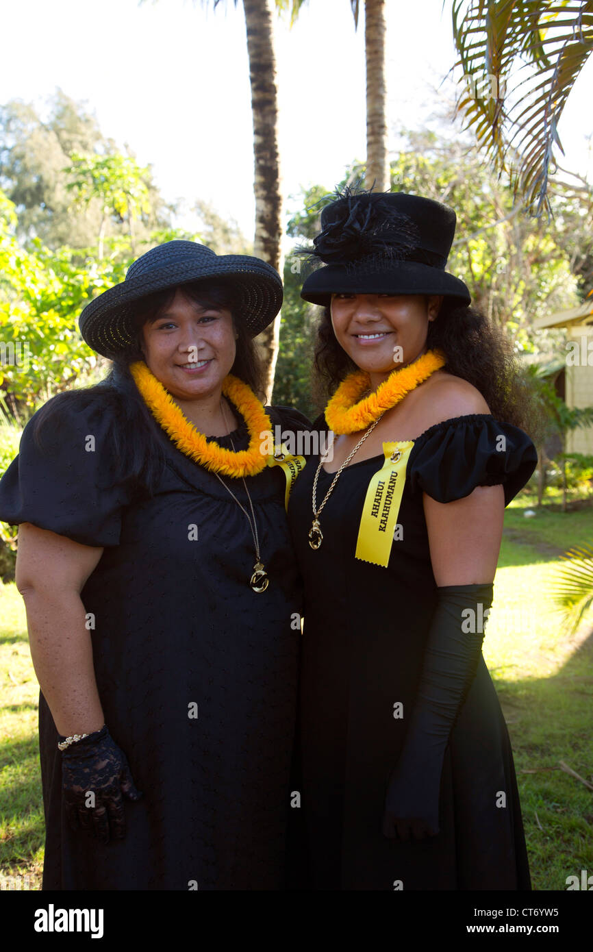 El rey Kamehameha Day Parade, Hawi, en el norte de Kohala, Isla Grande de Hawaii Foto de stock