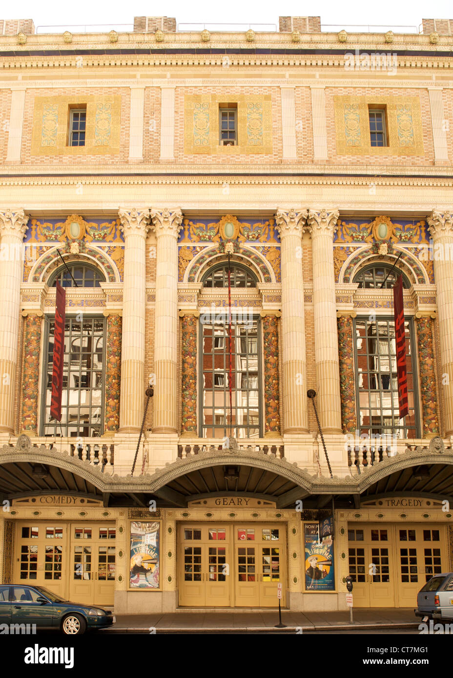 La entrada y la fachada de la American Conservatory Theater en San Francisco, California, EEUU. Foto de stock