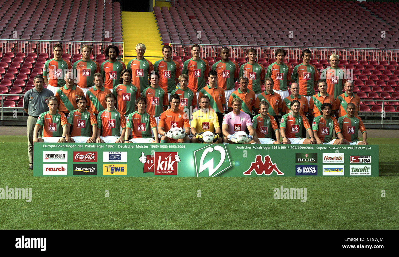 Foto oficial del equipo de fútbol del club Bundesliga Werder Bremen Foto de stock