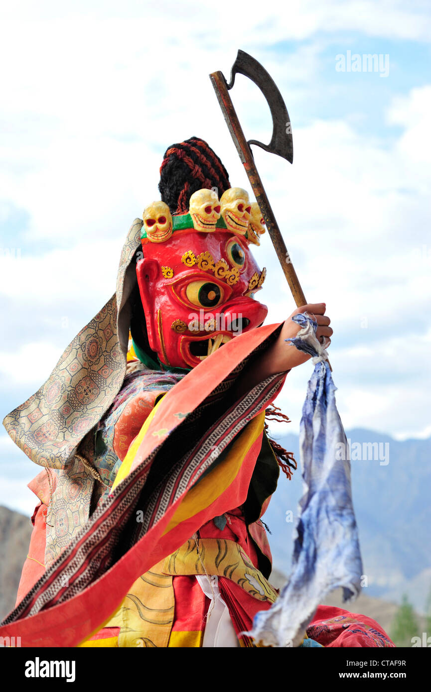 Festival de Danza de máscara en el monasterio, Phyang, Leh, valle del Indo, Ladakh, Jammu y Cachemira, la India Foto de stock