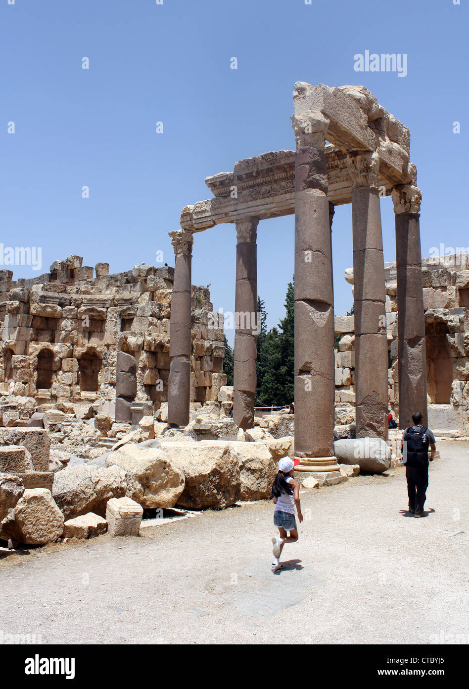 Las ruinas romanas de Baalbek, Líbano Foto de stock