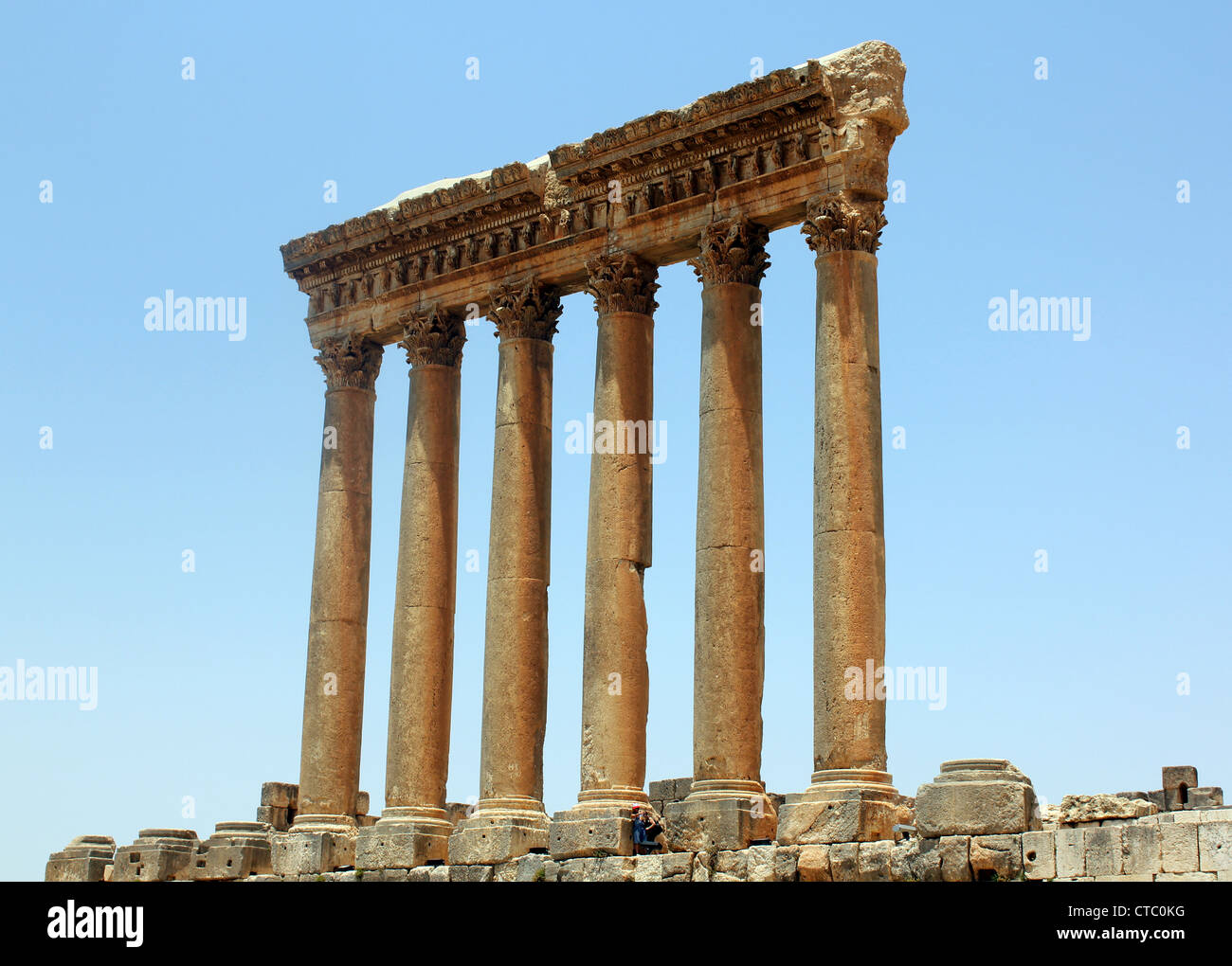 Las ruinas romanas de Baalbek, Líbano Foto de stock