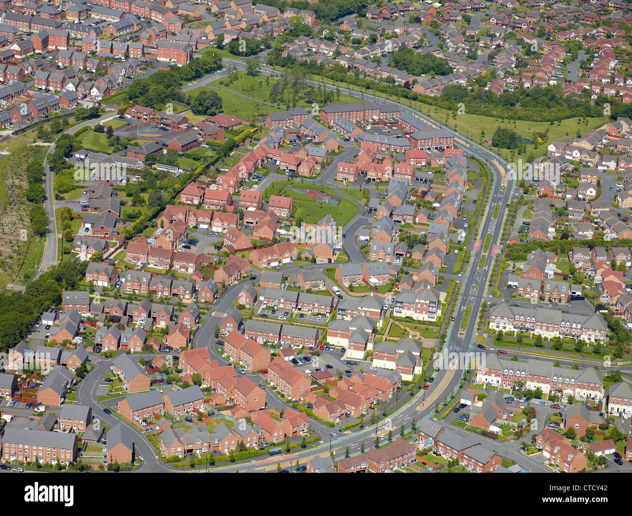 Desarrollo residencial, el Noroeste de Inglaterra Warrington. Foto de stock