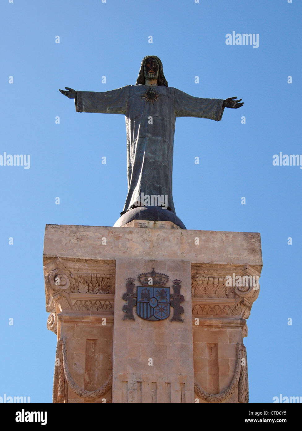 Estatua de Cristo Monte Toro menorca españa Foto de stock