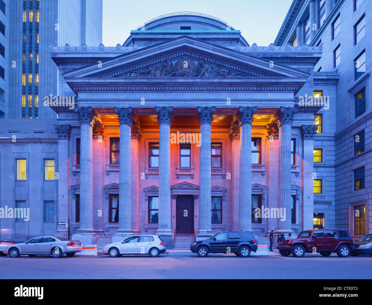 Sede del Banco de Montreal, Vieux Montreal Foto de stock