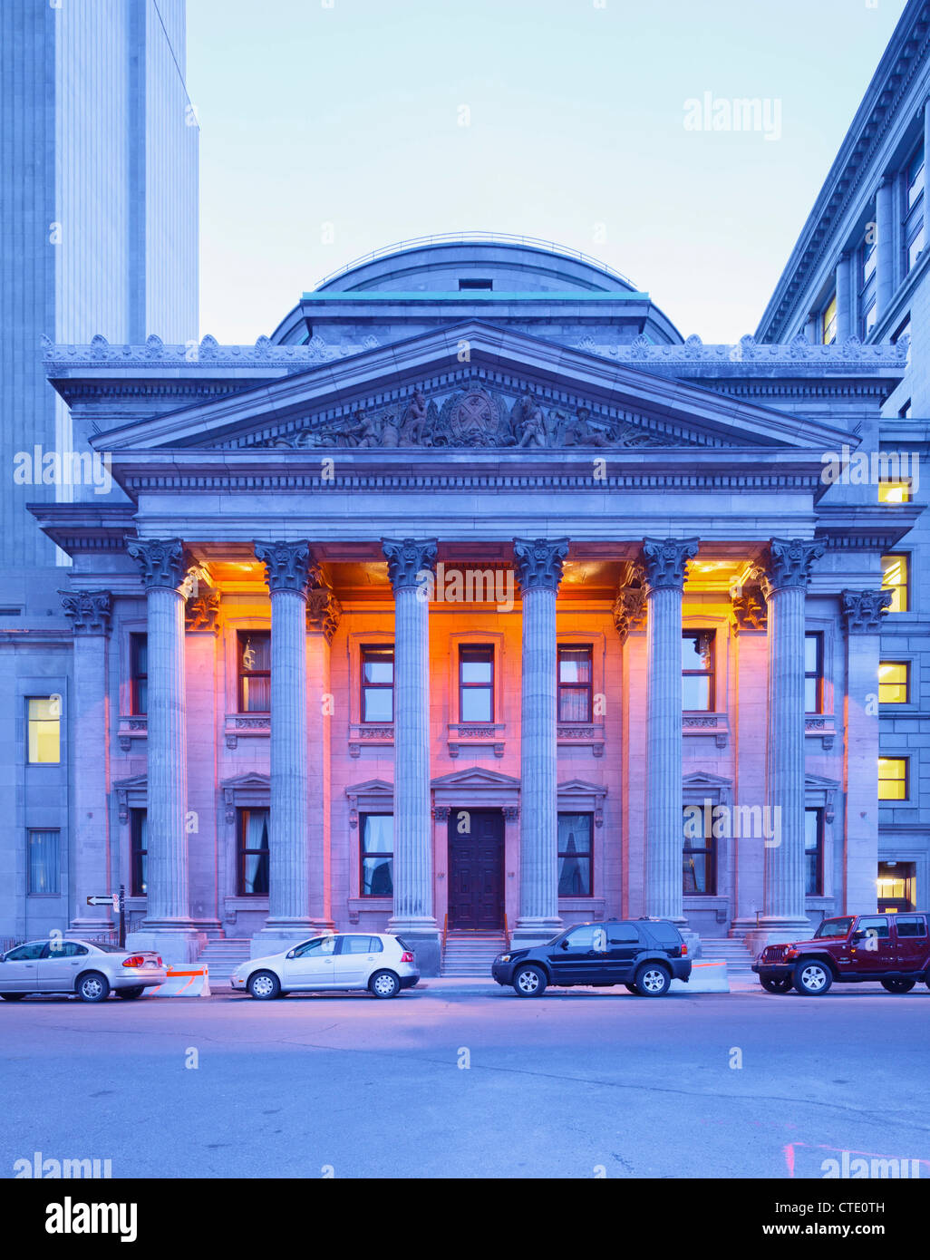 Sede del Banco de Montreal, Vieux Montreal Foto de stock