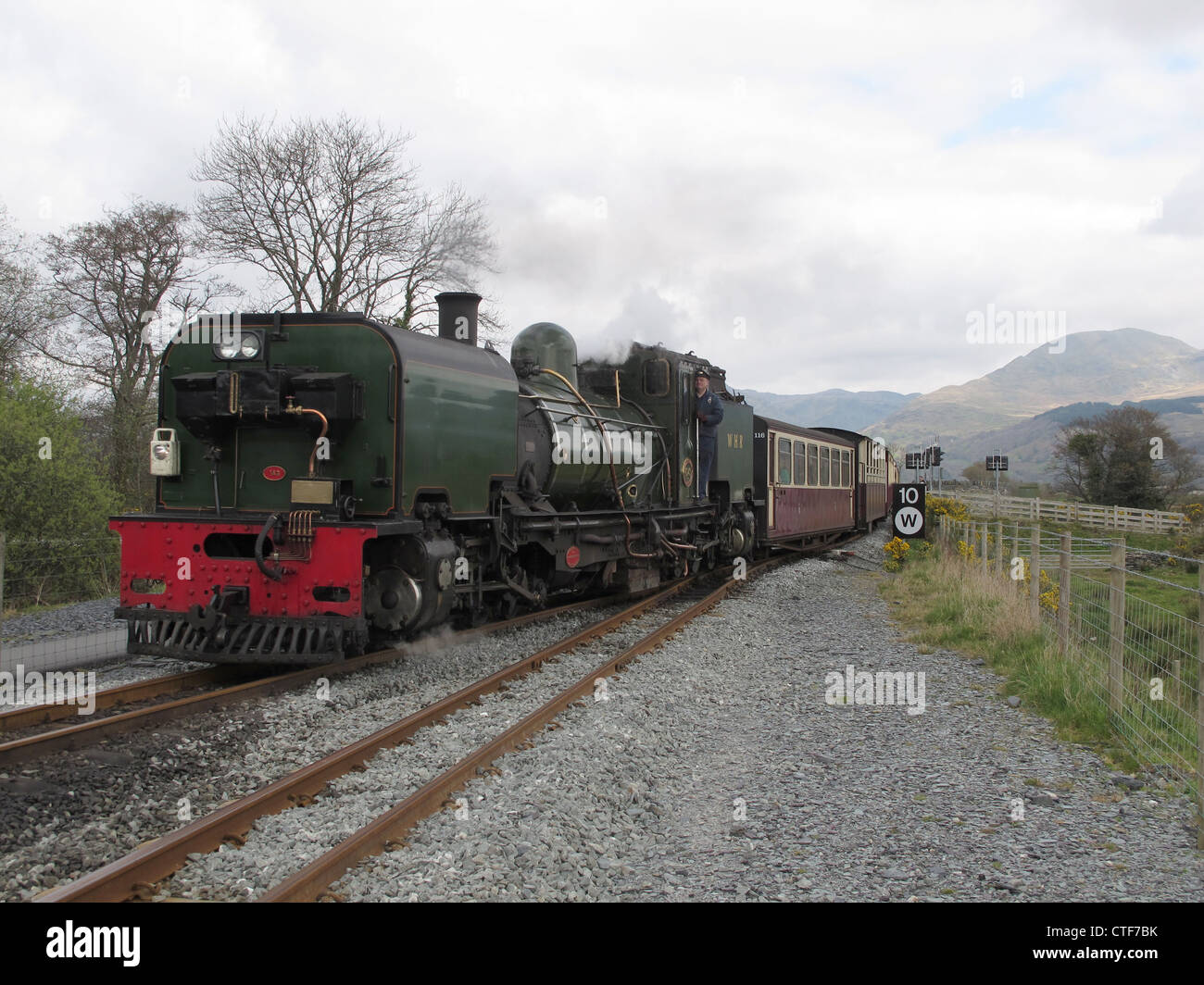 Welsh Highland Railway, Pont Croesor Estación, Noth Gales Foto de stock