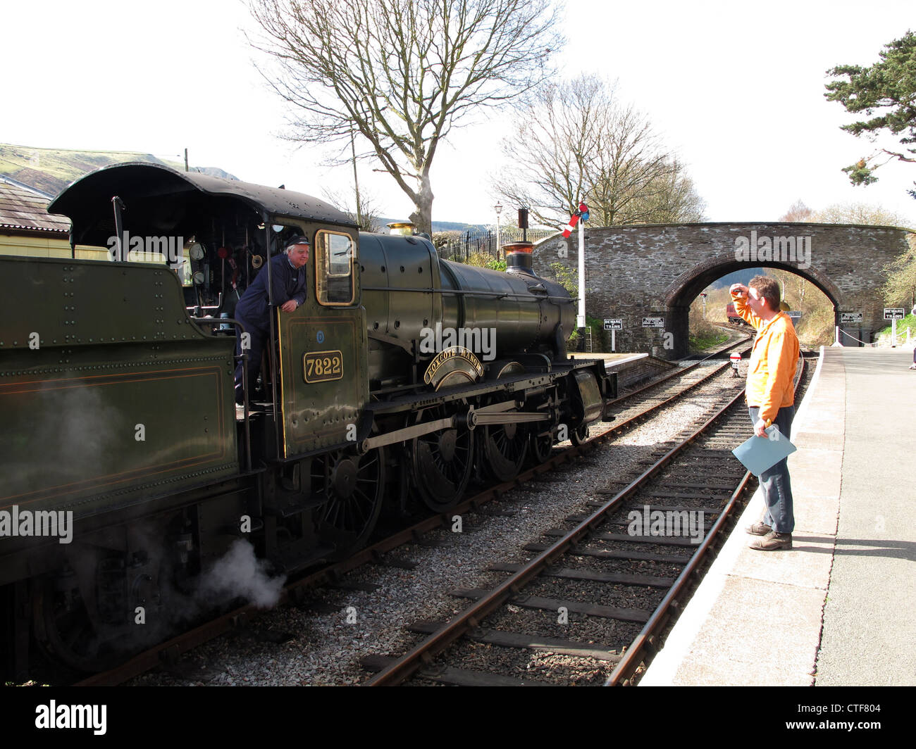 Motor a vapor, Llangollen Carrog Raliway, estación, Norte de Gales Foto de stock