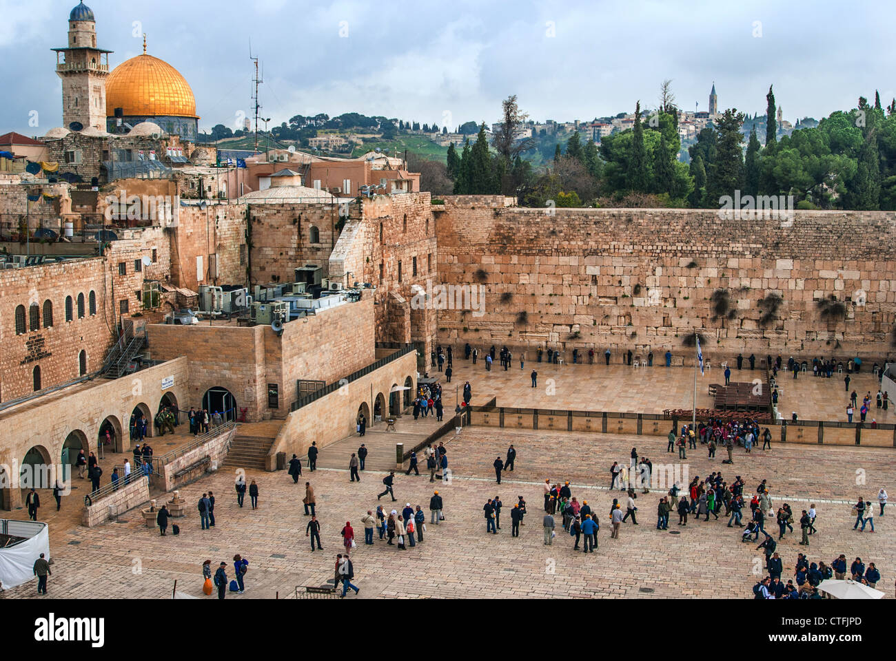 El Muro Occidental, el Monte del Templo, en Jerusalén, Israel Foto de stock