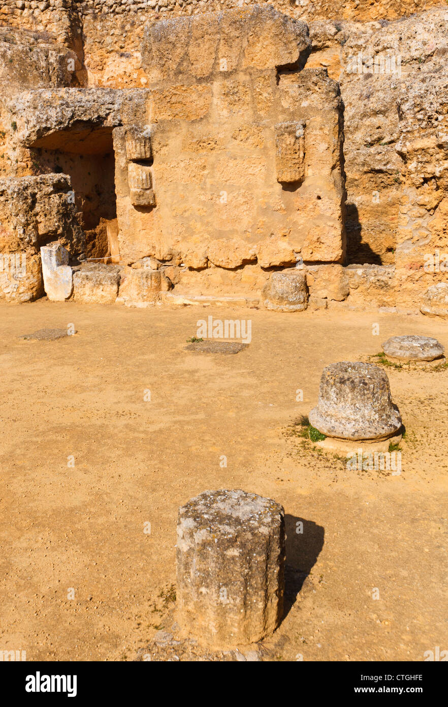 El complejo arqueológico, Carmona, provincia de Sevilla, España. La Tumba de Servilia, la tumba de Servilia. Foto de stock