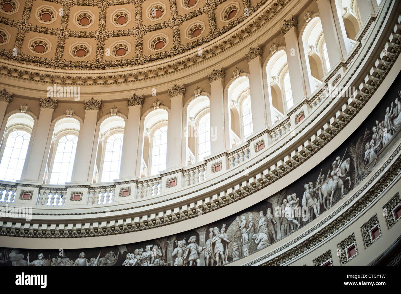 La vista interior de la cúpula del Capitolio estadounidense Washington DC Foto de stock