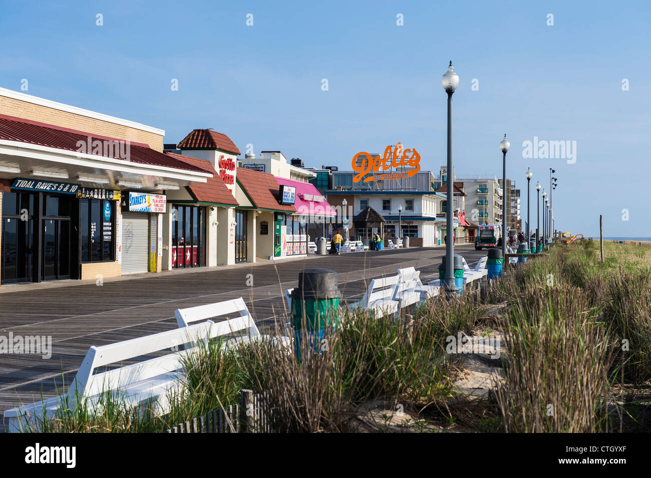 Bethany Beach Boardwalk, Delaware, EE.UU. Foto de stock