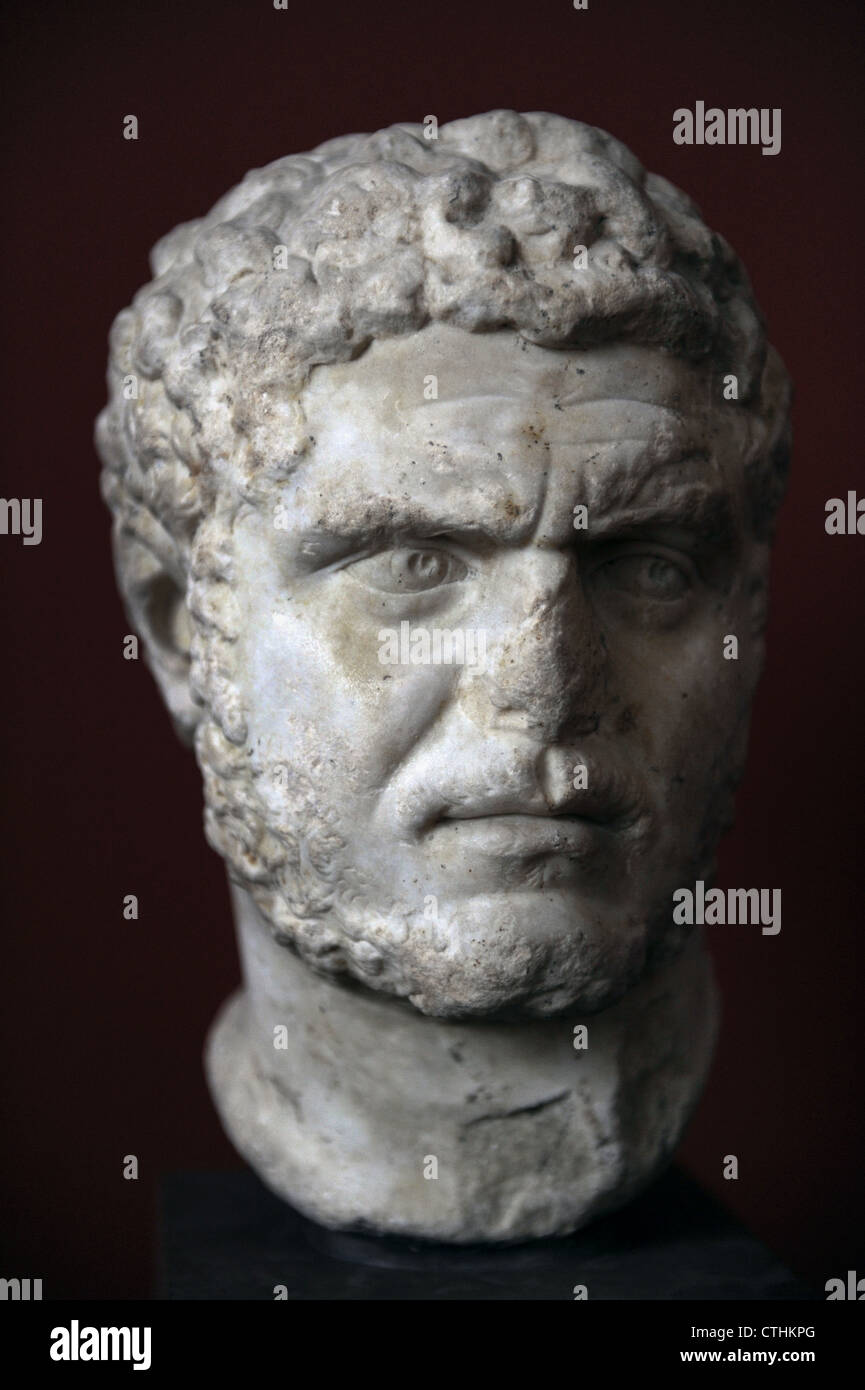 Caracalla (188- 217). El emperador romano desde 198 a 217. Busto. Mármol. C. 212-217 D.C. Carlsberg Glyptotek Museum. Copenhague. Foto de stock