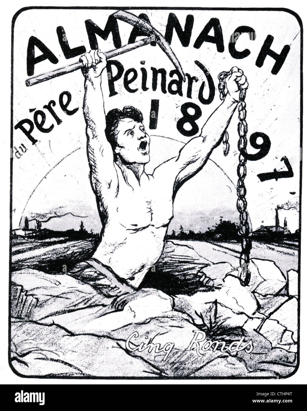 ALMANACH DU PERE PEINARD para 1897. La revista anarquista francés Foto de stock