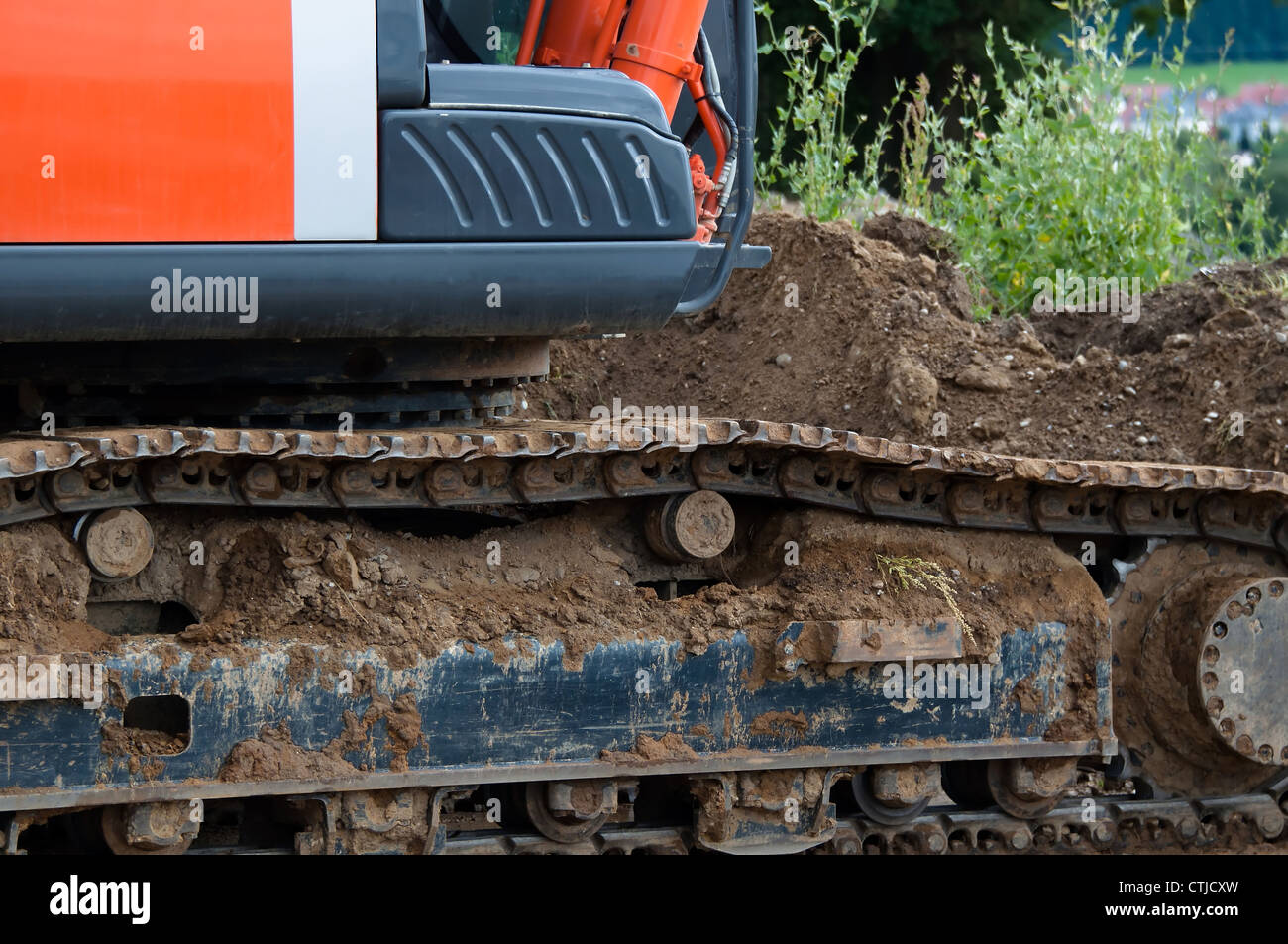 Primer plano de construcción para servicio pesado equipo en un sitio en construcción Foto de stock