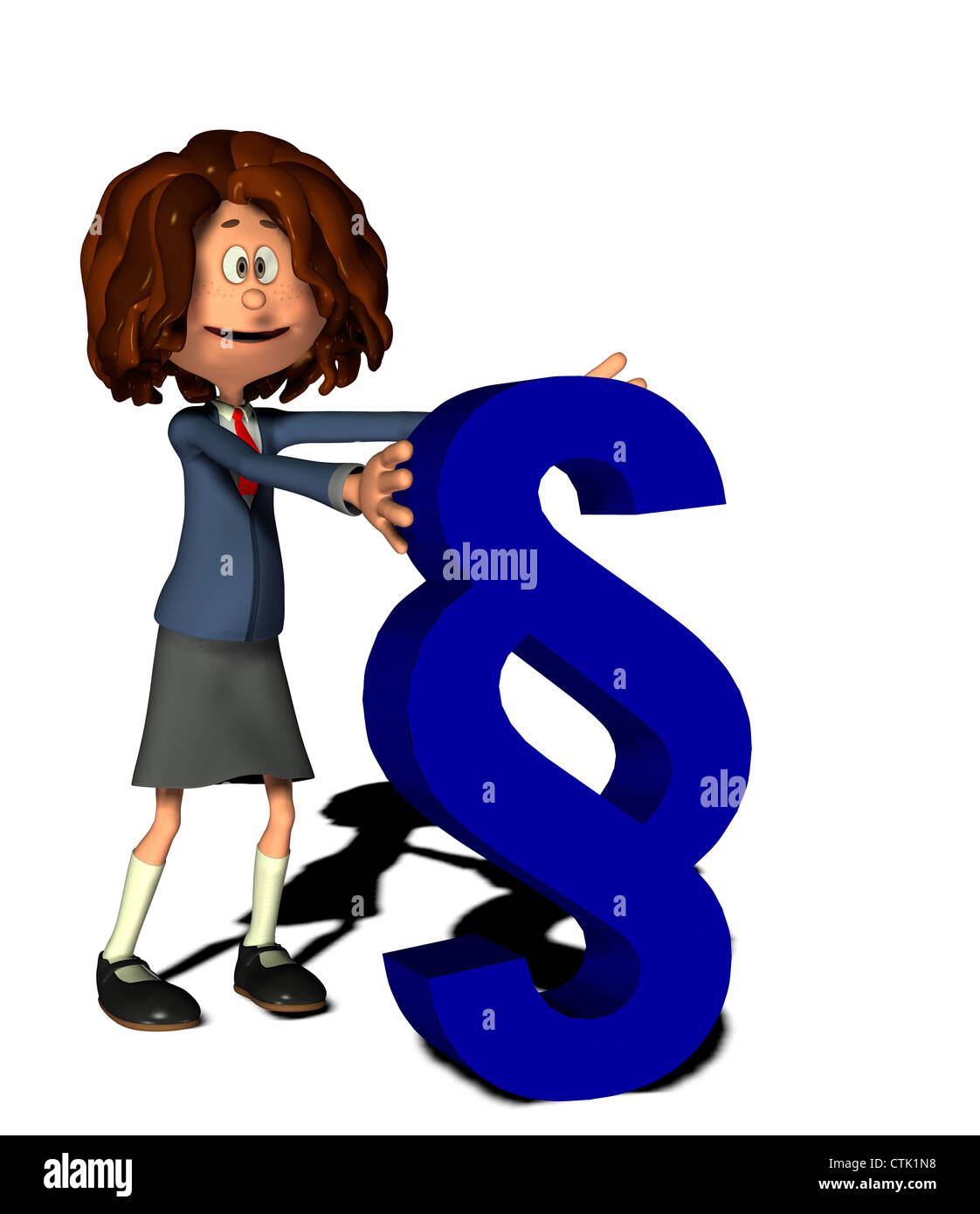 Cartoon figura empresaria con signo de párrafo Foto de stock