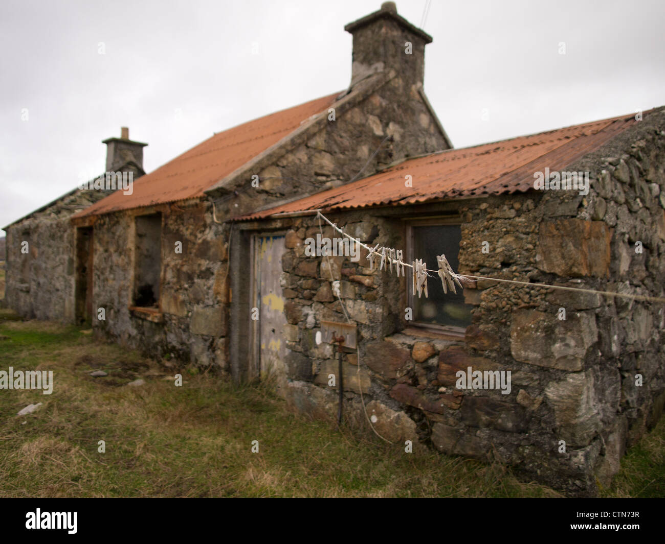 Croft abandonada Casa, Isle of Harris Foto de stock
