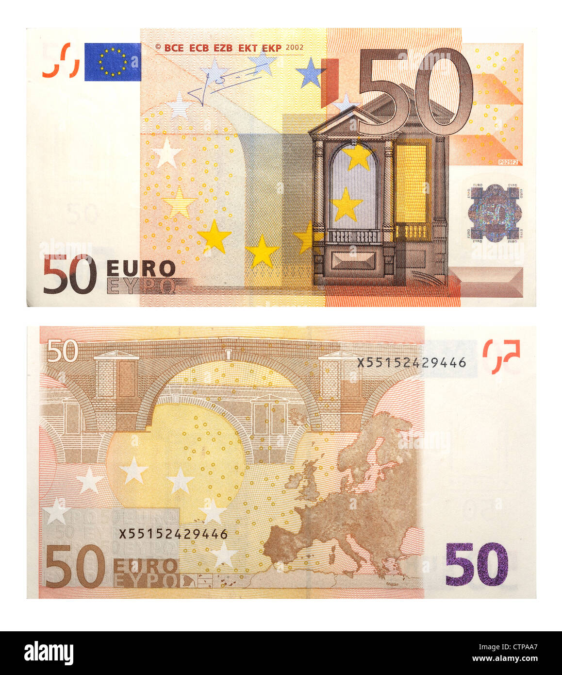 Nota 50 euros Foto de stock