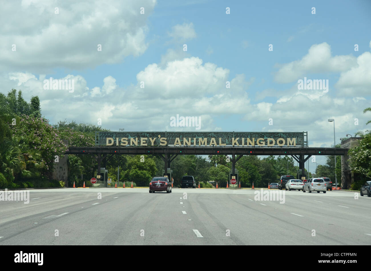 Entrada de Disney's Animal Kingdom de Orlando, Florida. Foto de stock