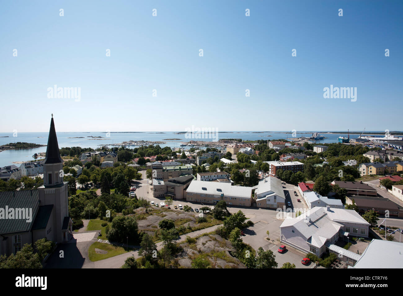 Una vista desde la torre-mirador en Hanko Finlandia Foto de stock