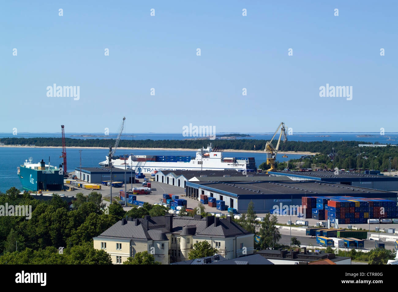 Una vista desde la torre-mirador en Hanko Finlandia Foto de stock