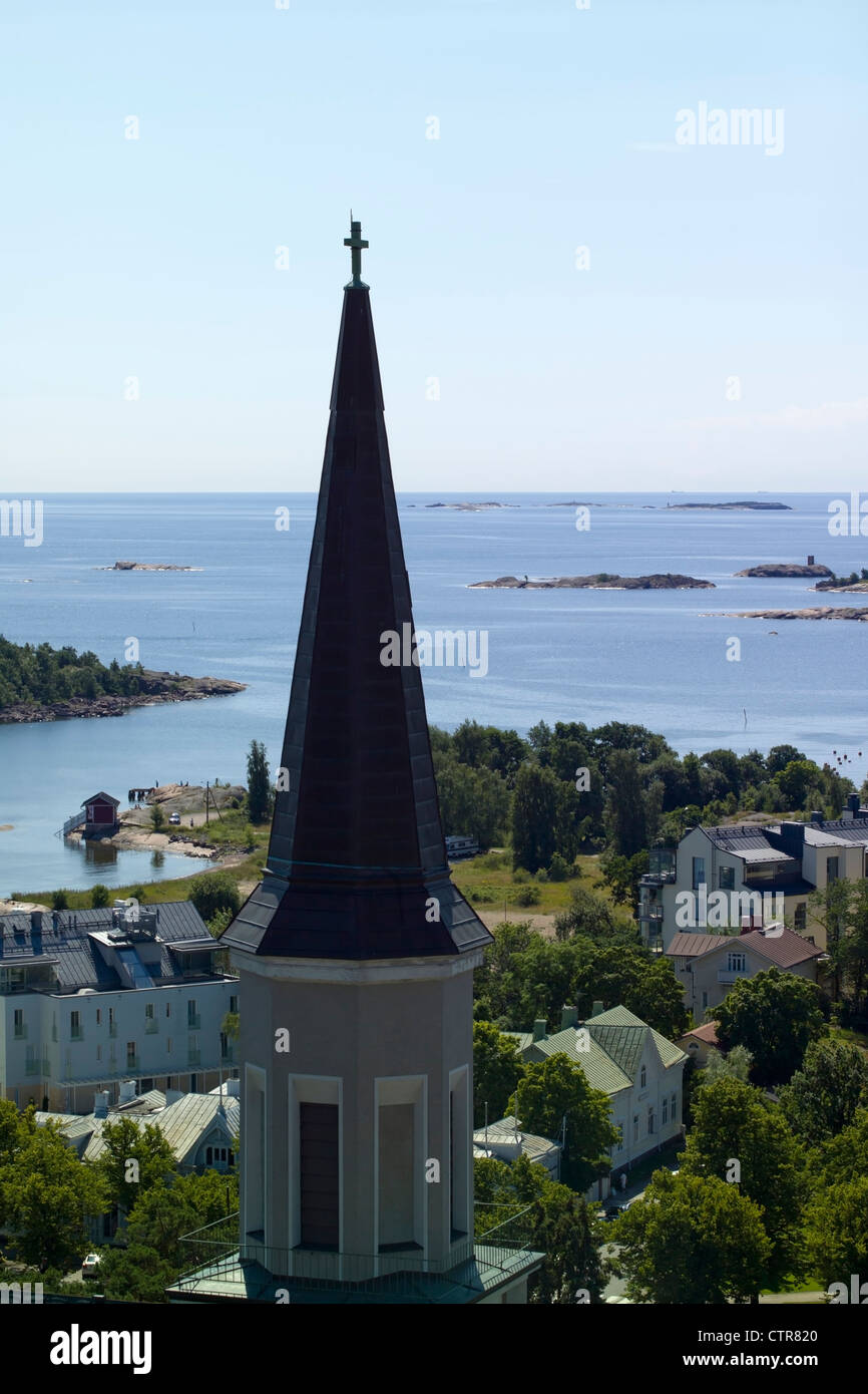 Una vista desde la torre-mirador en Hanko Finlandia Foto de stock