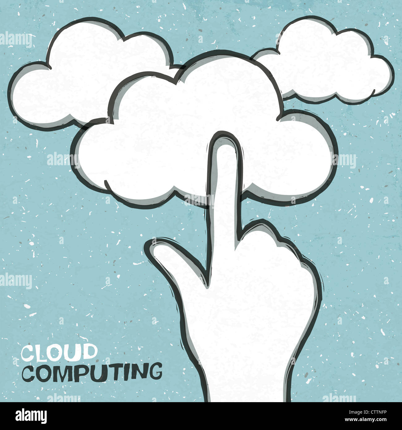 Ilustración del concepto de cloud computing Foto de stock