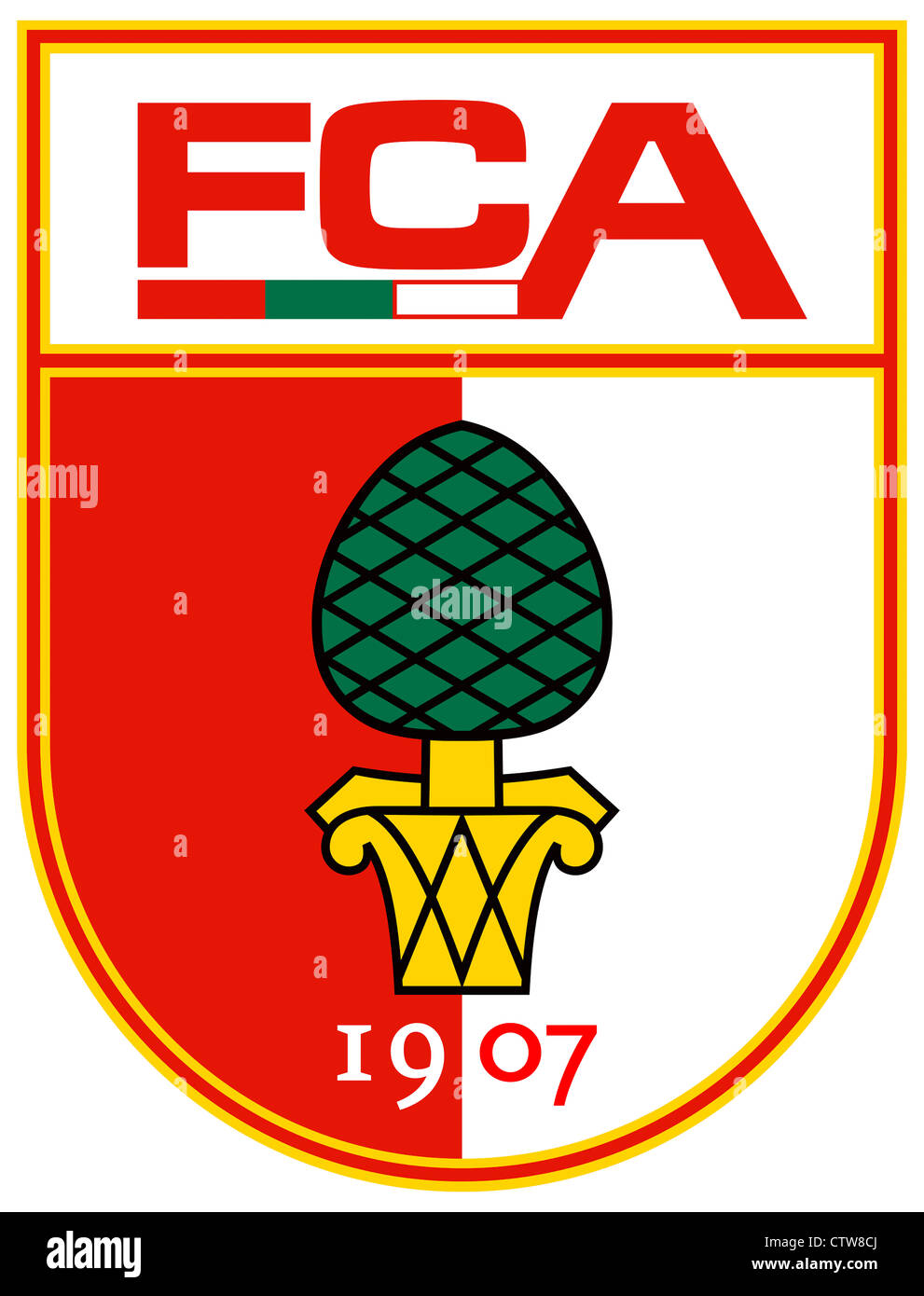 El logotipo del equipo de fútbol alemán FC Augsburg. Foto de stock