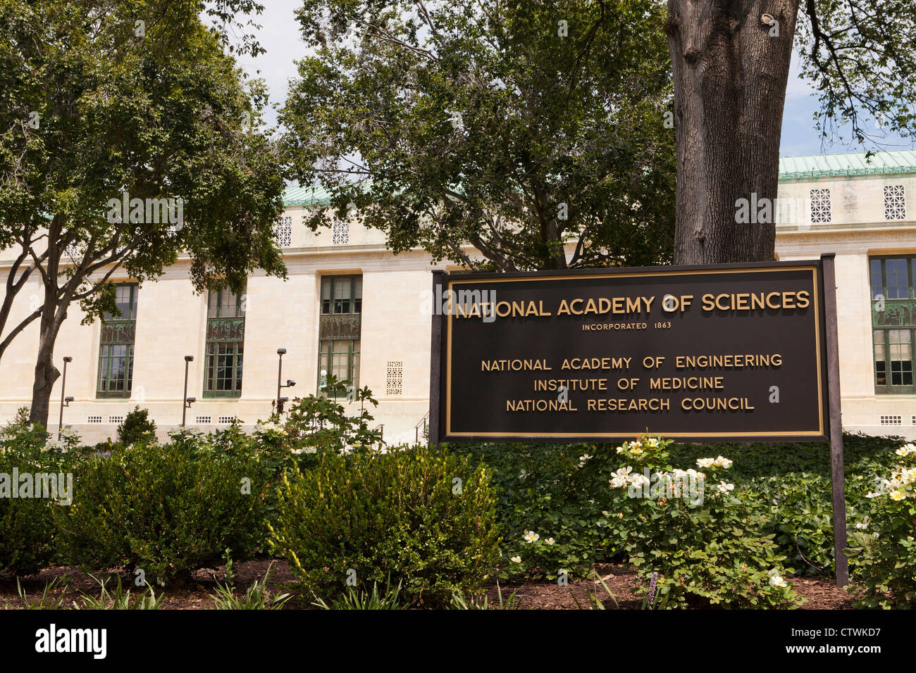 La Academia Nacional de Ciencias de la sede, en Washington, D.C. Foto de stock