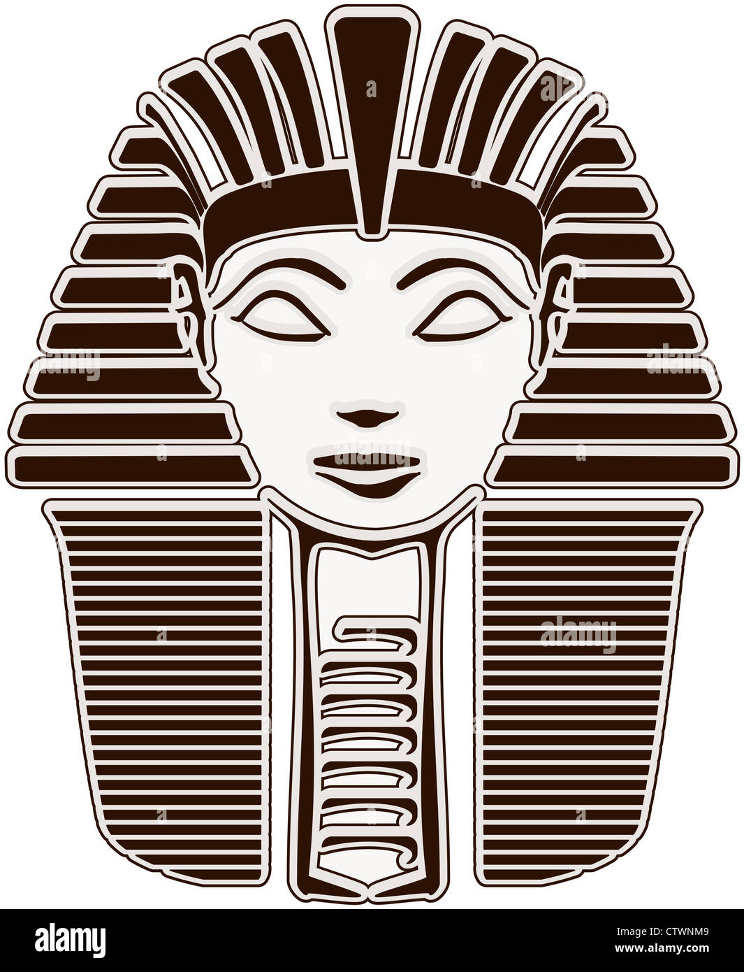 Faraón Hatshepsut esfinge egipcia, máscara de cabeza de rey Foto de stock