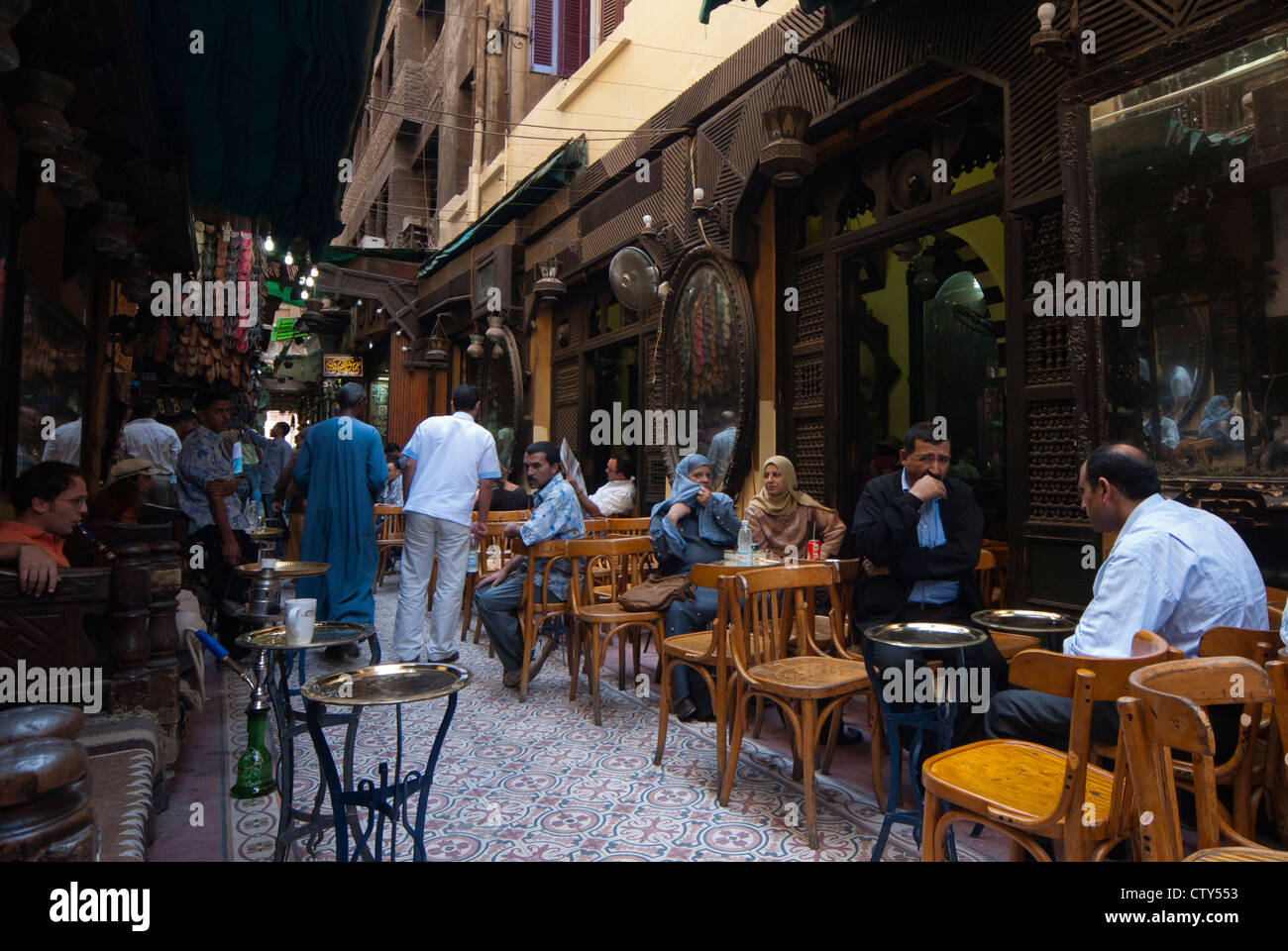 El Fishawy Cafe', Khan El Khalili, El Cairo, Egipto, el Norte de África, África Foto de stock