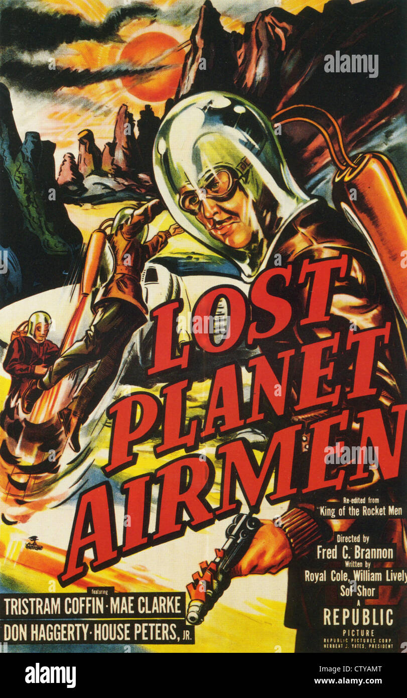 LOST PLANET aviadores póster de película de serie 1951 República re-editado de Rey de los Hombres Rocket Foto de stock