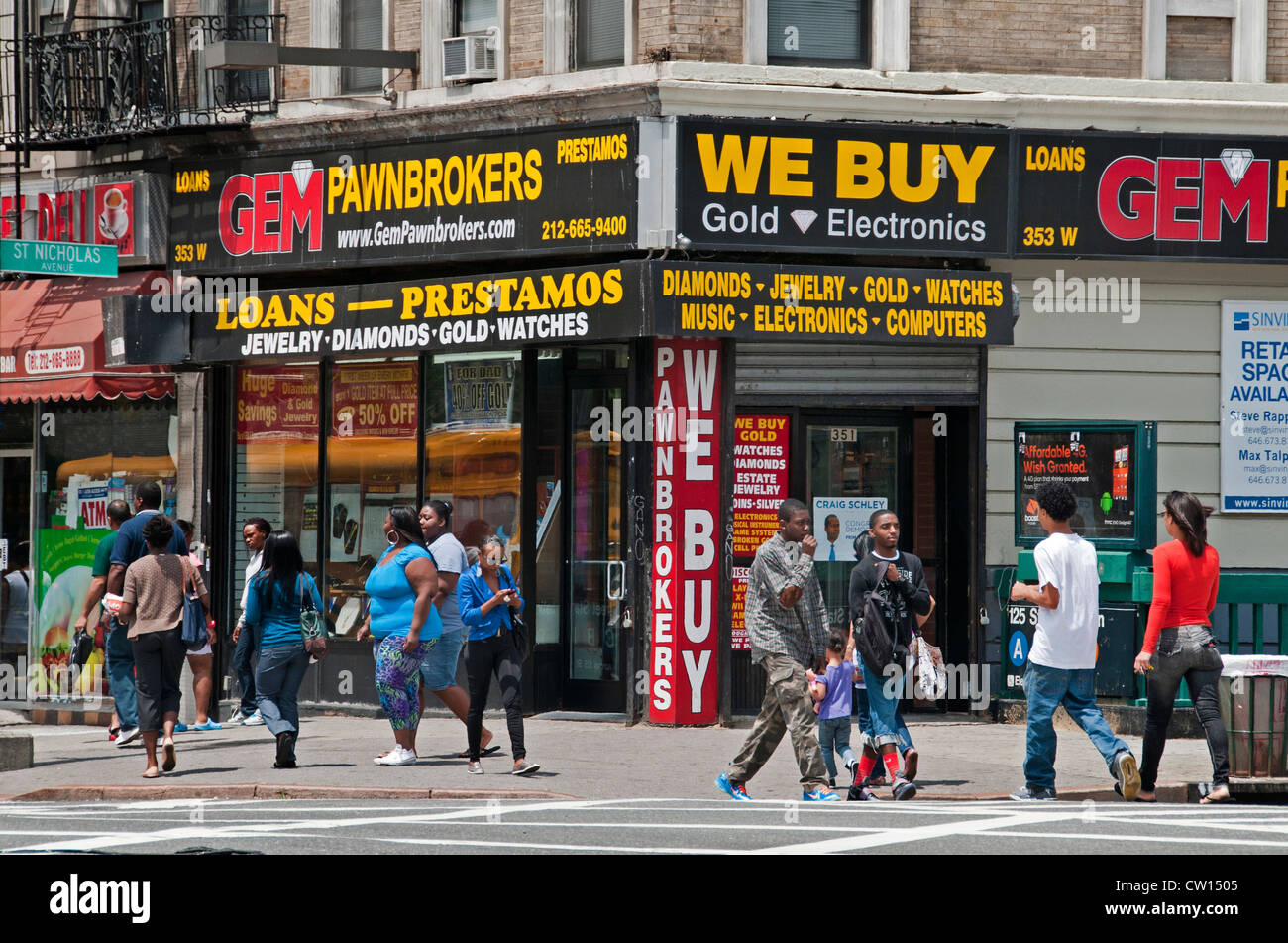 Peón Pawnbrokers peones al Dr. Martin Luther King Jr Boulevard Harlem Nueva York Manhattan Estados Unidos Foto de stock