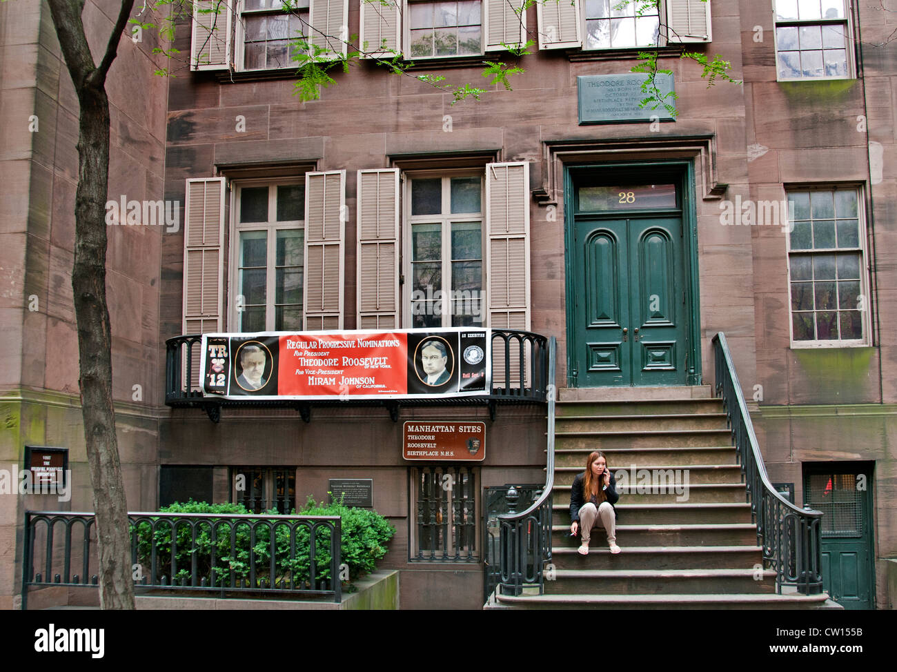 Theodore Roosevelt Cuna 28 East 20th Street de Manhattan, Nueva York, Estados Unidos de América Foto de stock