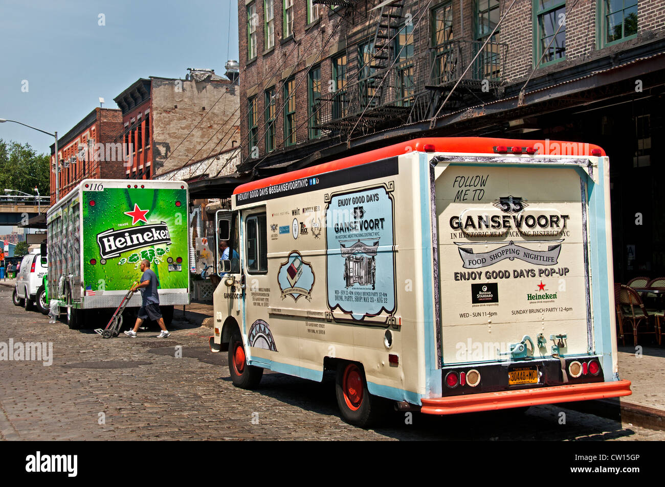 Heineken Disfrutar Buenos Días Gansevoort Meatpacking District de Manhattan, Nueva York, Estados Unidos de América Foto de stock