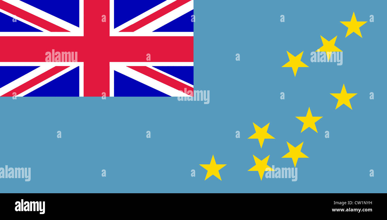 La bandera de Tuvalu es una nación insular independiente dentro de la Commonwealth Británica en el Océano Pacífico Sur Foto de stock
