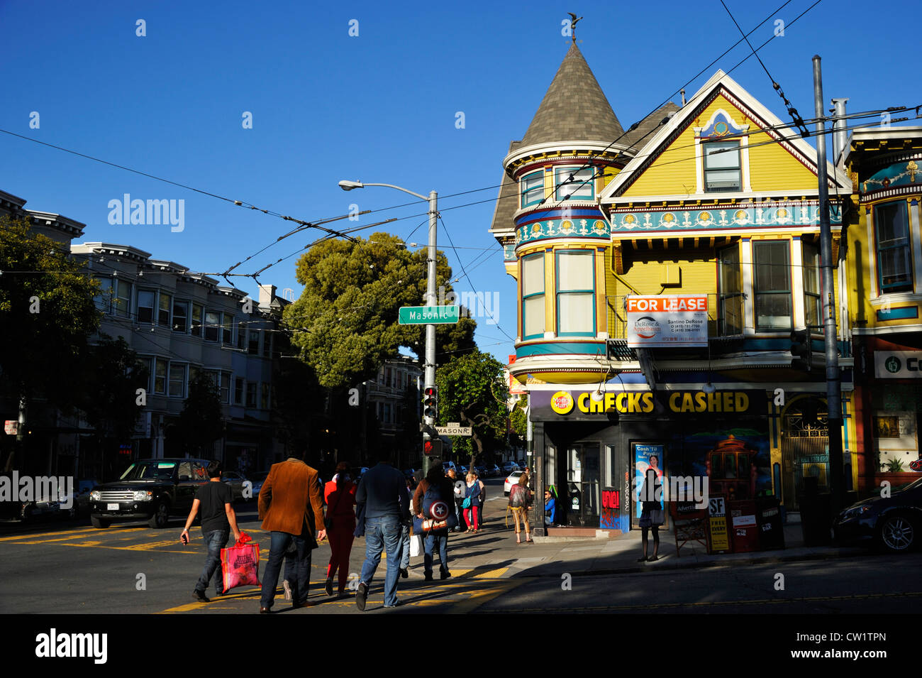 Paisaje urbano de Haight-Ashbury, en San Francisco, CA Foto de stock