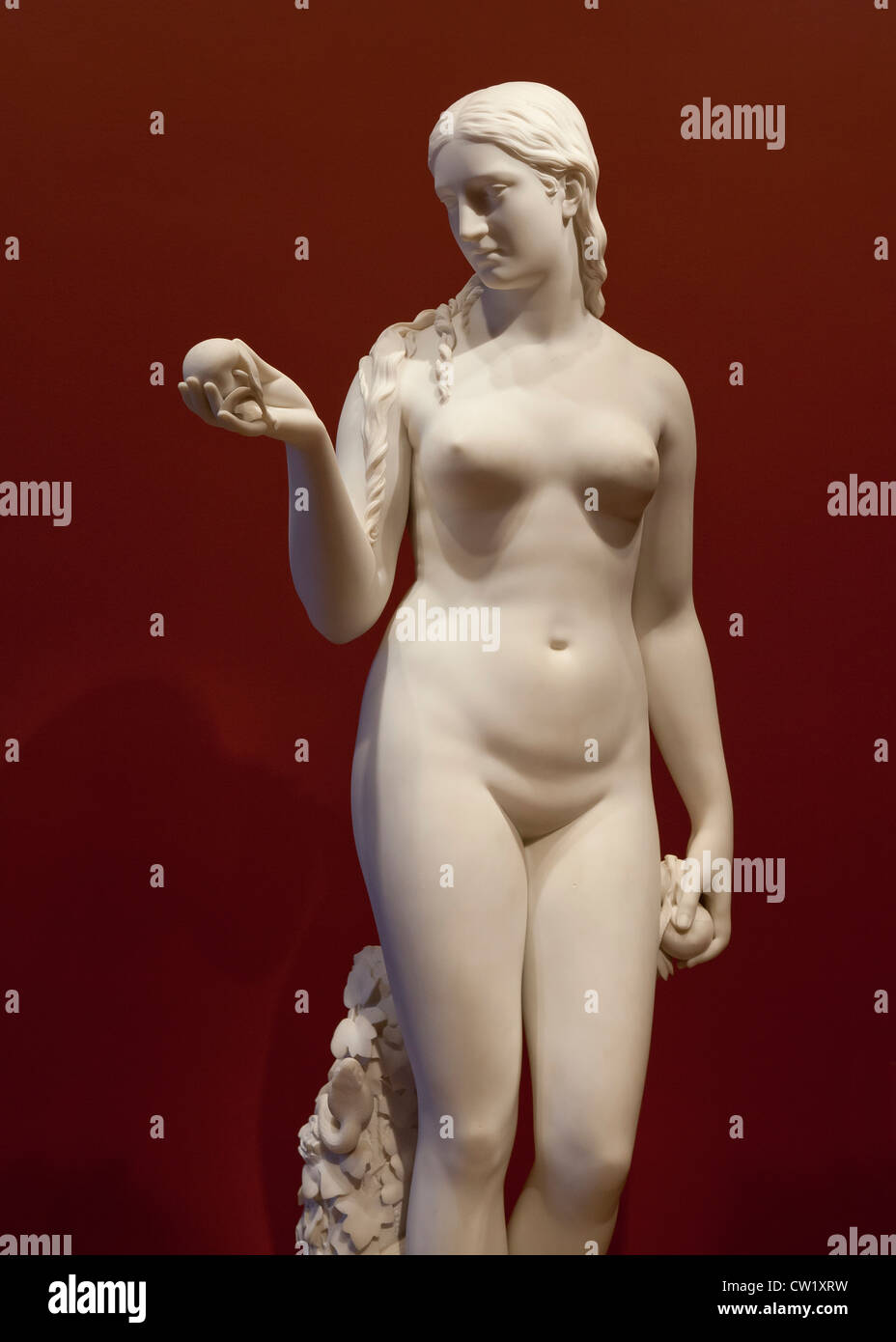 'Eva tentó' escultura de mármol por Hiram Powers, 1839 Foto de stock